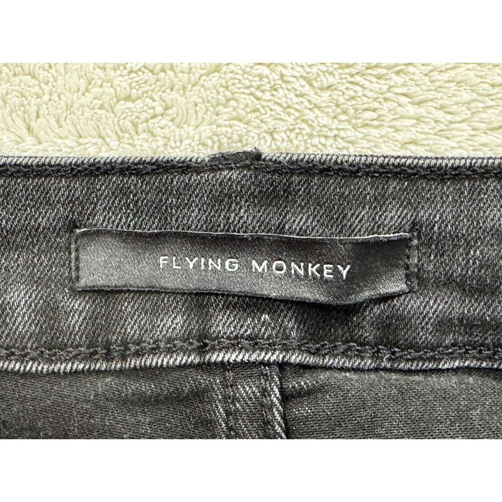 Flying Monkey Womens Ultra High Rise Super Flare Black Jeans 27 Meas: 26x29.5 - Picture 3 of 6
